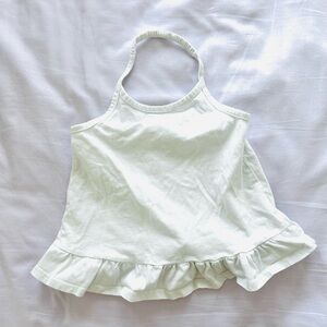 The Children’s Place Basic White Ruffle Hem Elastic Halter Tank Top- Toddler 5T